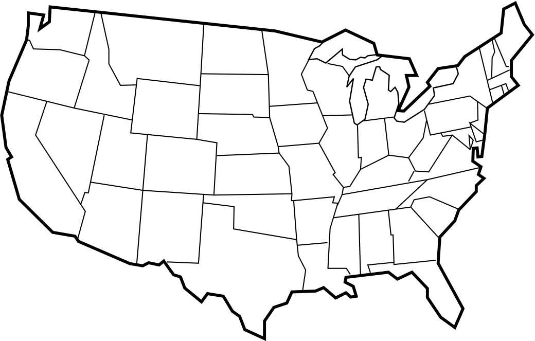 United States Map Without State Names Printable