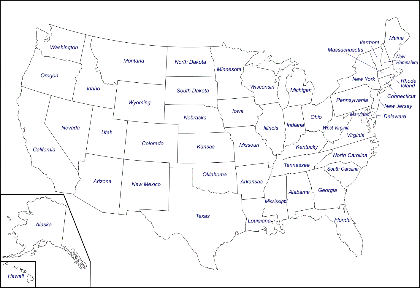 Free Printable Map Of The United States With State Names United States Map