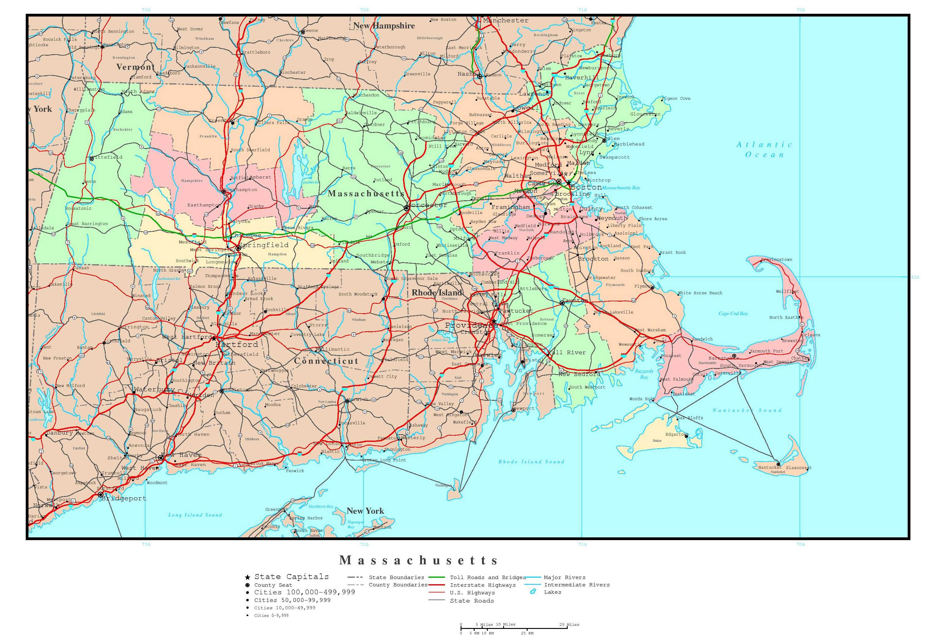 Map Of Massachusetts State Map Of Usa United States Maps