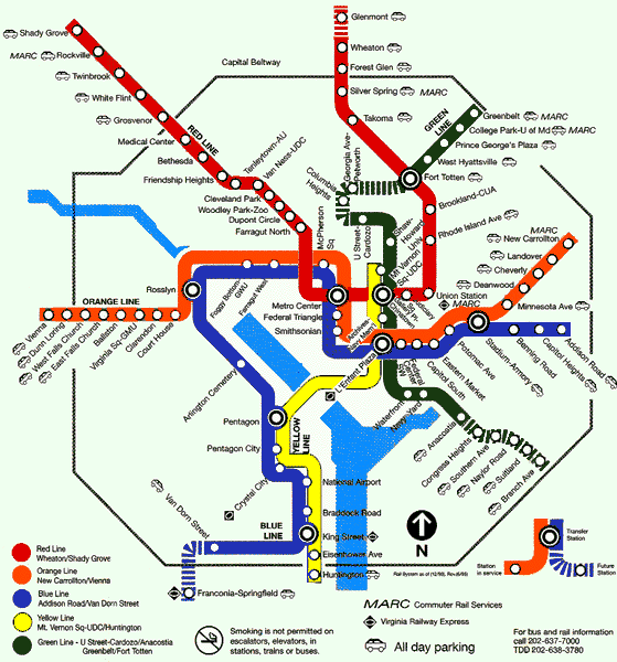 washington metro map, metro map of washington