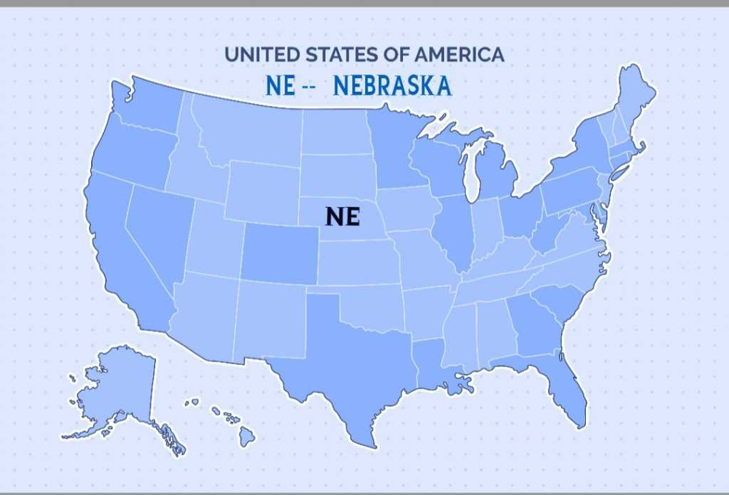 Nebraska Map of US