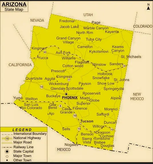 Arizona State Map